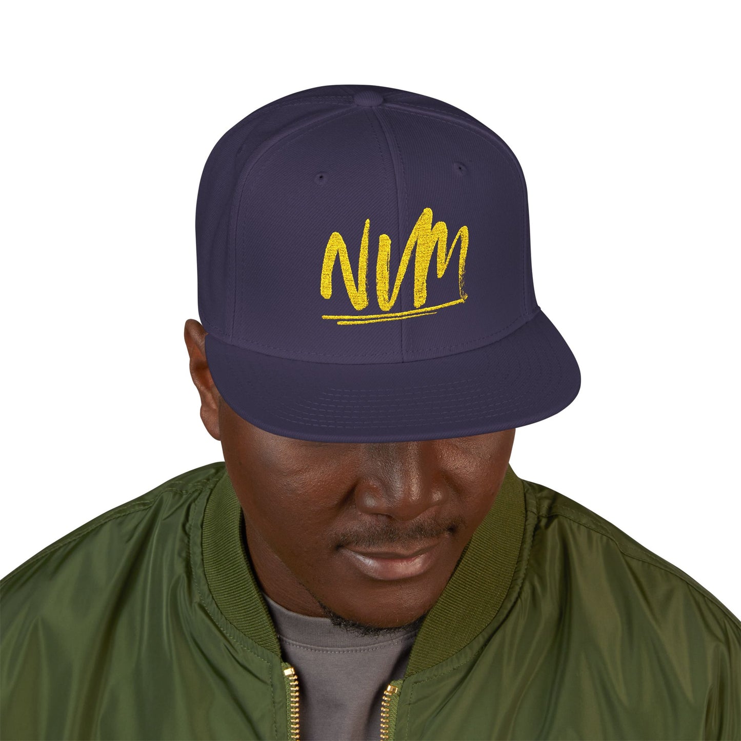 NEVERMIND ( NVM SWOOSH ) Embroidered Snapback Cap, Trendy Hat for Summer, Streetwear Accessory, Gift for Teenagers, Casual Outfit