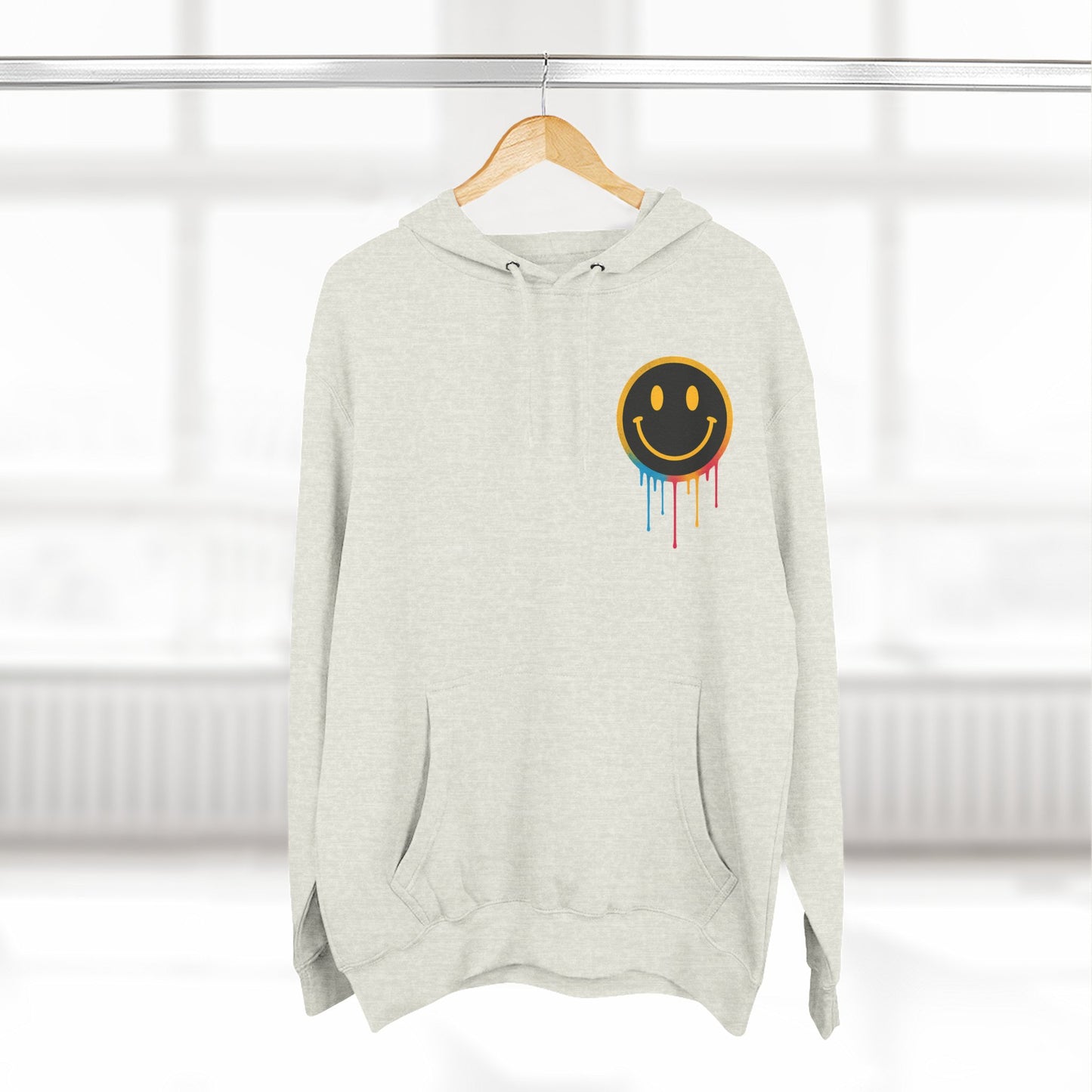 NEVERMIND GRID Smiley Face Three-Panel Fleece Hoodie, Comfortable Sweatshirt for Casual Wear, Gift for Friends, Happy Vibes, Art-Inspired Fashion, [...]