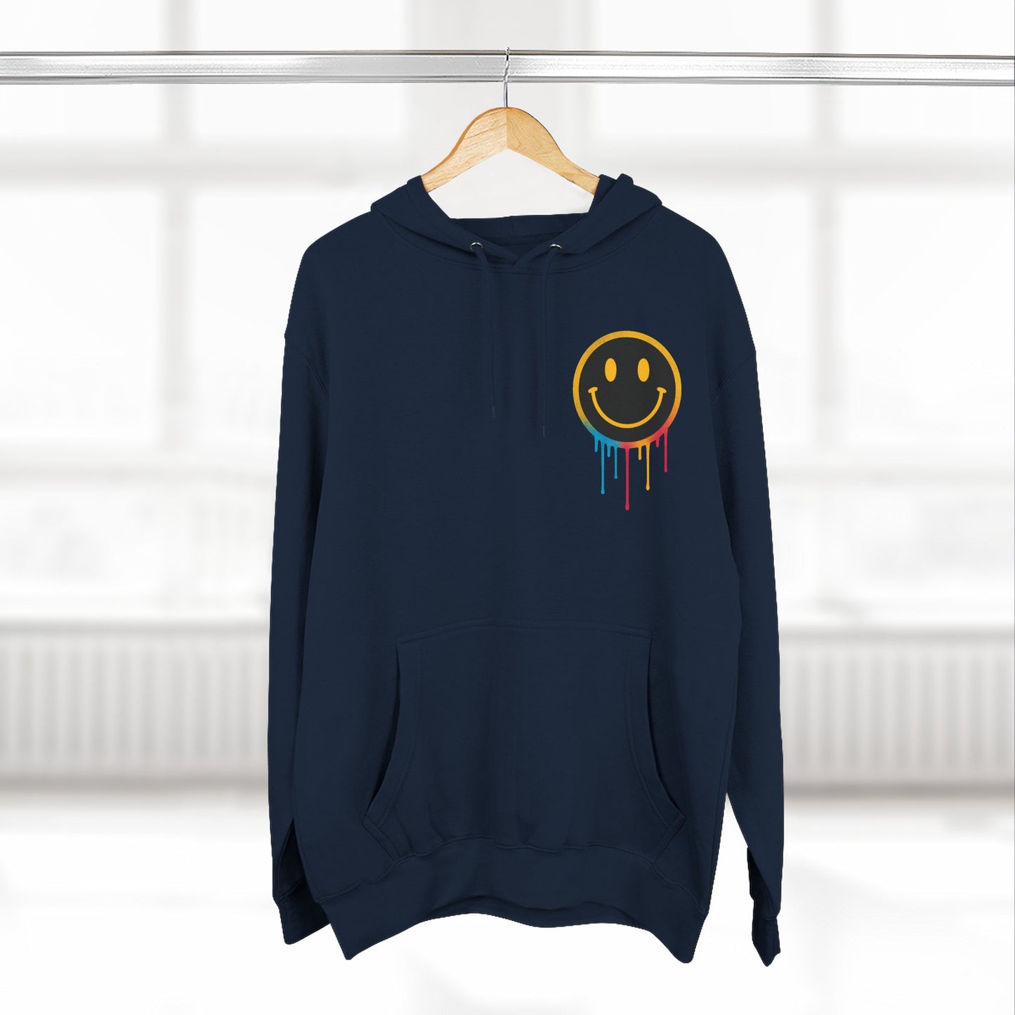 NEVERMIND GRID Smiley Face Three-Panel Fleece Hoodie, Comfortable Sweatshirt for Casual Wear, Gift for Friends, Happy Vibes, Art-Inspired Fashion, [...]