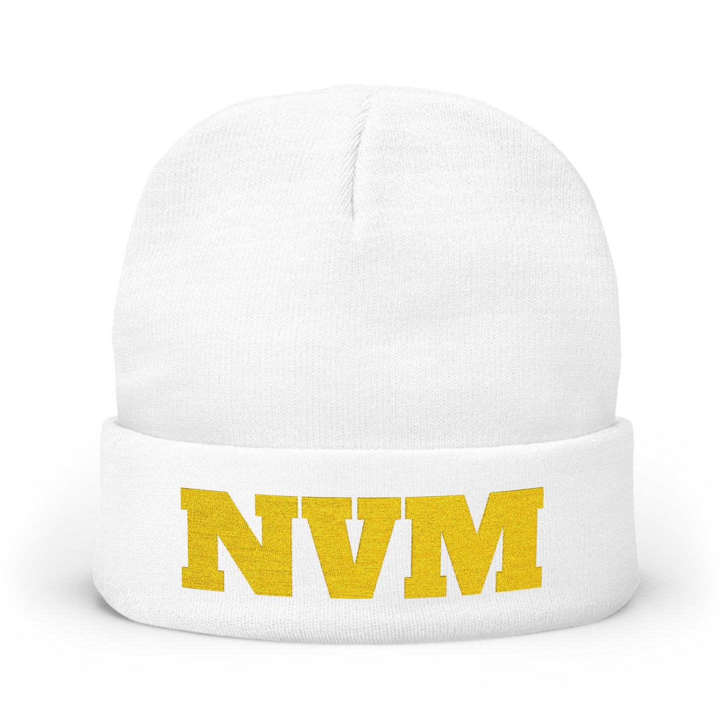 NEVERMIND ( NVM ) Cozy Knit Beanie with Custom Embroidery | Personalized Winter Hat, Unisex Beanie, Gift for Him/Her, Warm Accessory for All Occasions