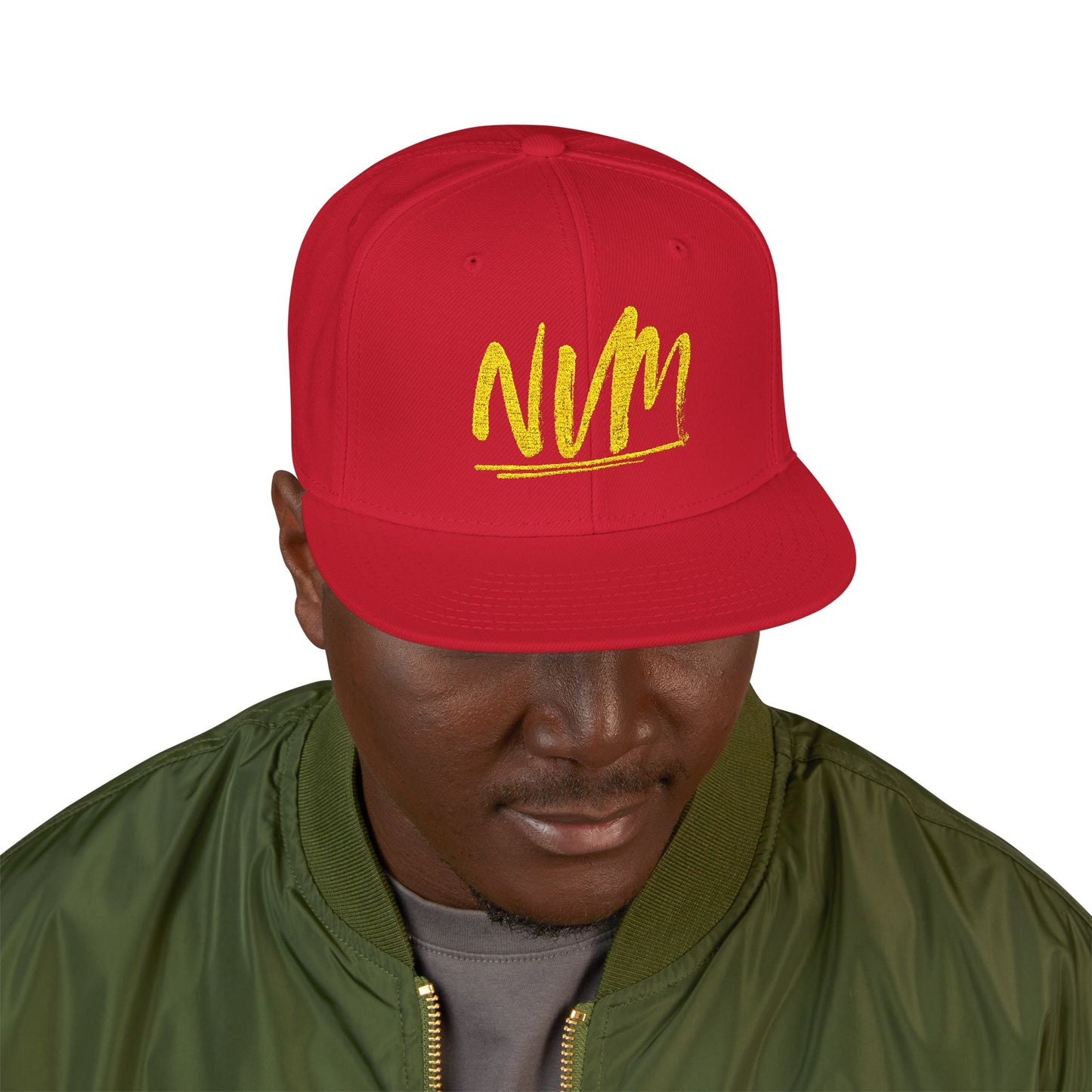 NEVERMIND ( NVM SWOOSH ) Embroidered Snapback Cap, Trendy Hat for Summer, Streetwear Accessory, Gift for Teenagers, Casual Outfit
