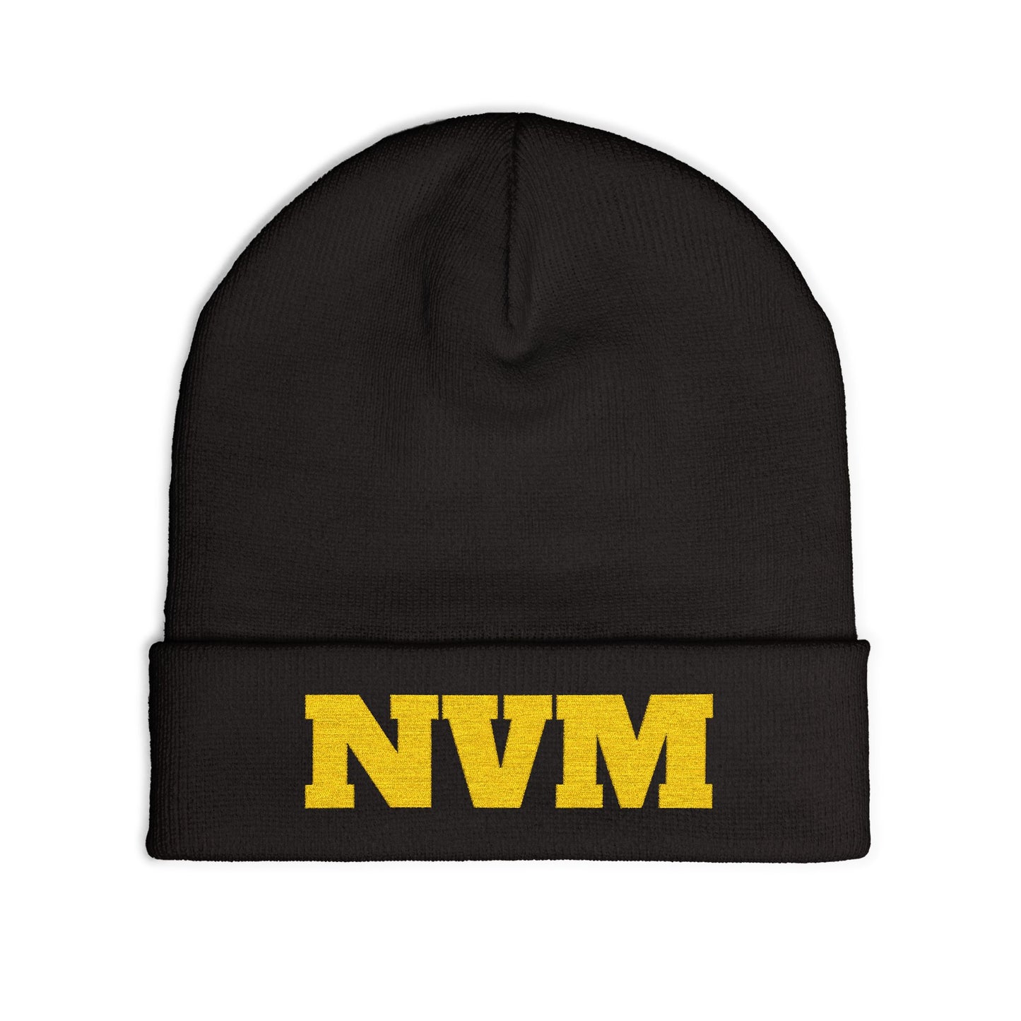 NEVERMIND ( NVM ) Cozy Knit Beanie with Custom Embroidery | Personalized Winter Hat, Unisex Beanie, Gift for Him/Her, Warm Accessory for All Occasions