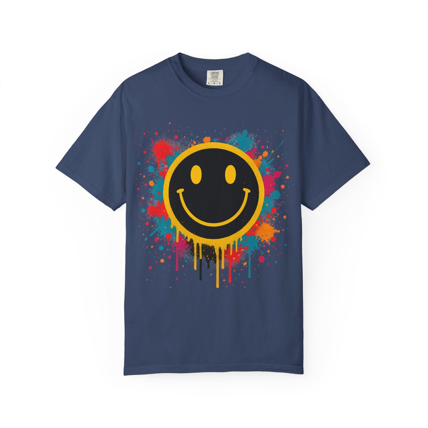 NEVERMIND Graffiti Smiley Face Unisex Garment-Dyed T-shirt