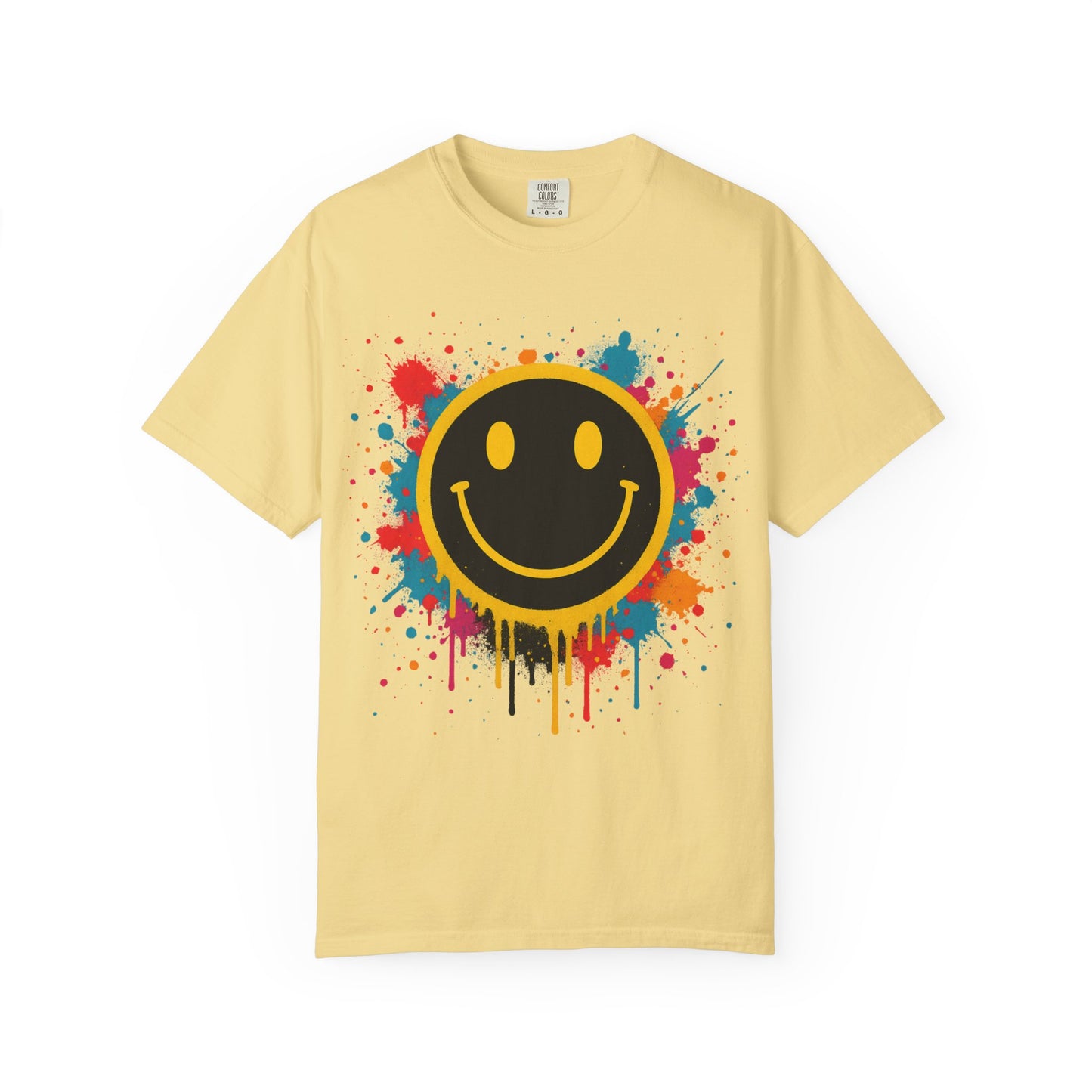 NEVERMIND Graffiti Smiley Face Unisex Garment-Dyed T-shirt