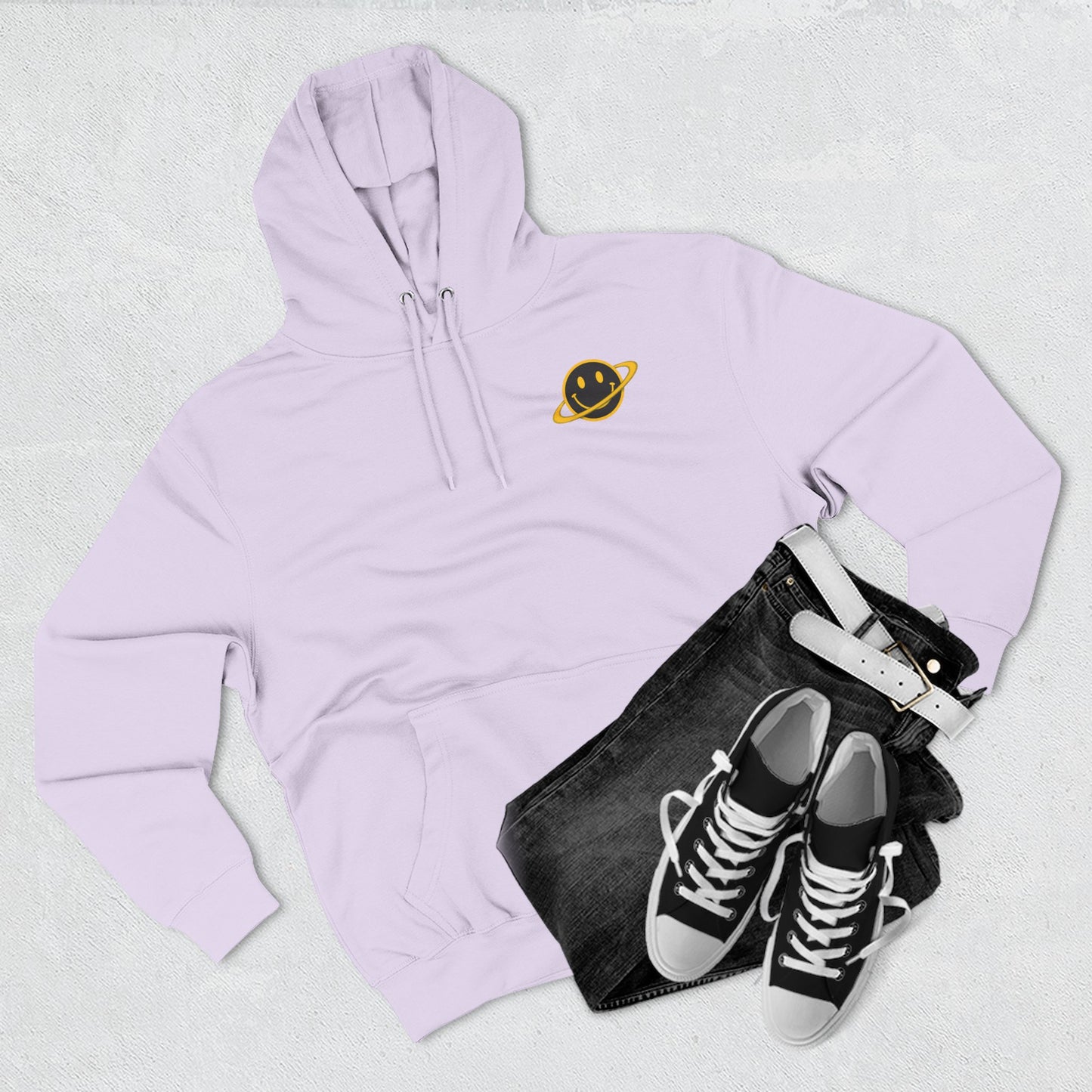 NEVERMIND PLANET Smiley Face Three-Panel Fleece Hoodie, Comfortable Sweatshirt for Casual Wear, Gift for Friends, Happy Vibes, Art-Inspired Fashion, [...]