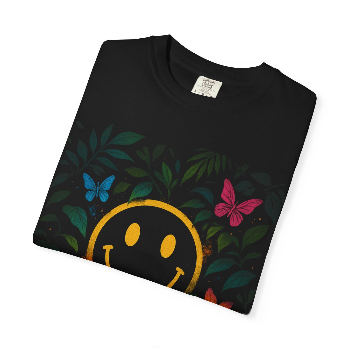 NEVERMIND JUNGLE Smiley Face Unisex Garment-Dyed T-shirt