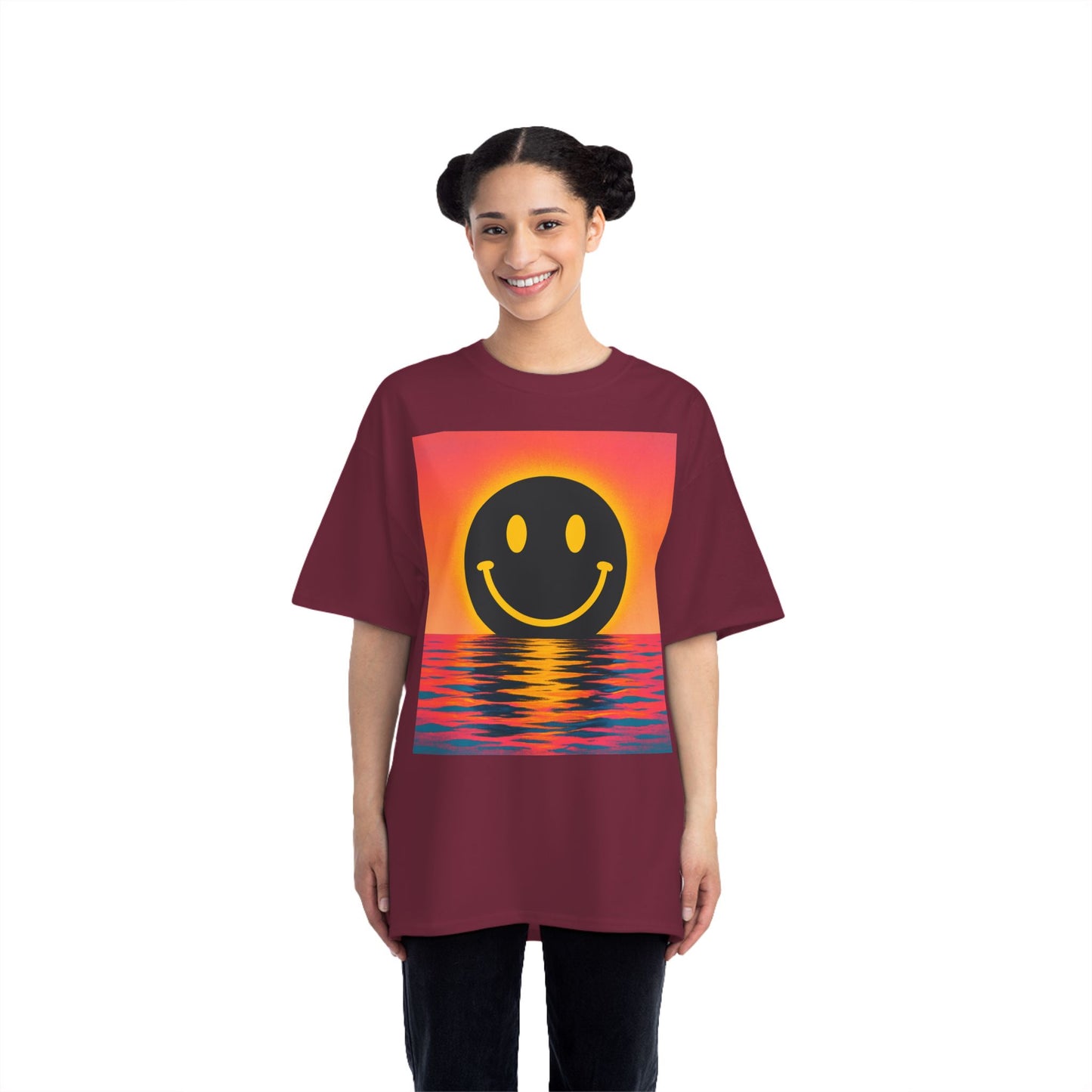 NEVERMIND SUNSET Smiley Face Beefy-T®  Short-Sleeve T-Shirt