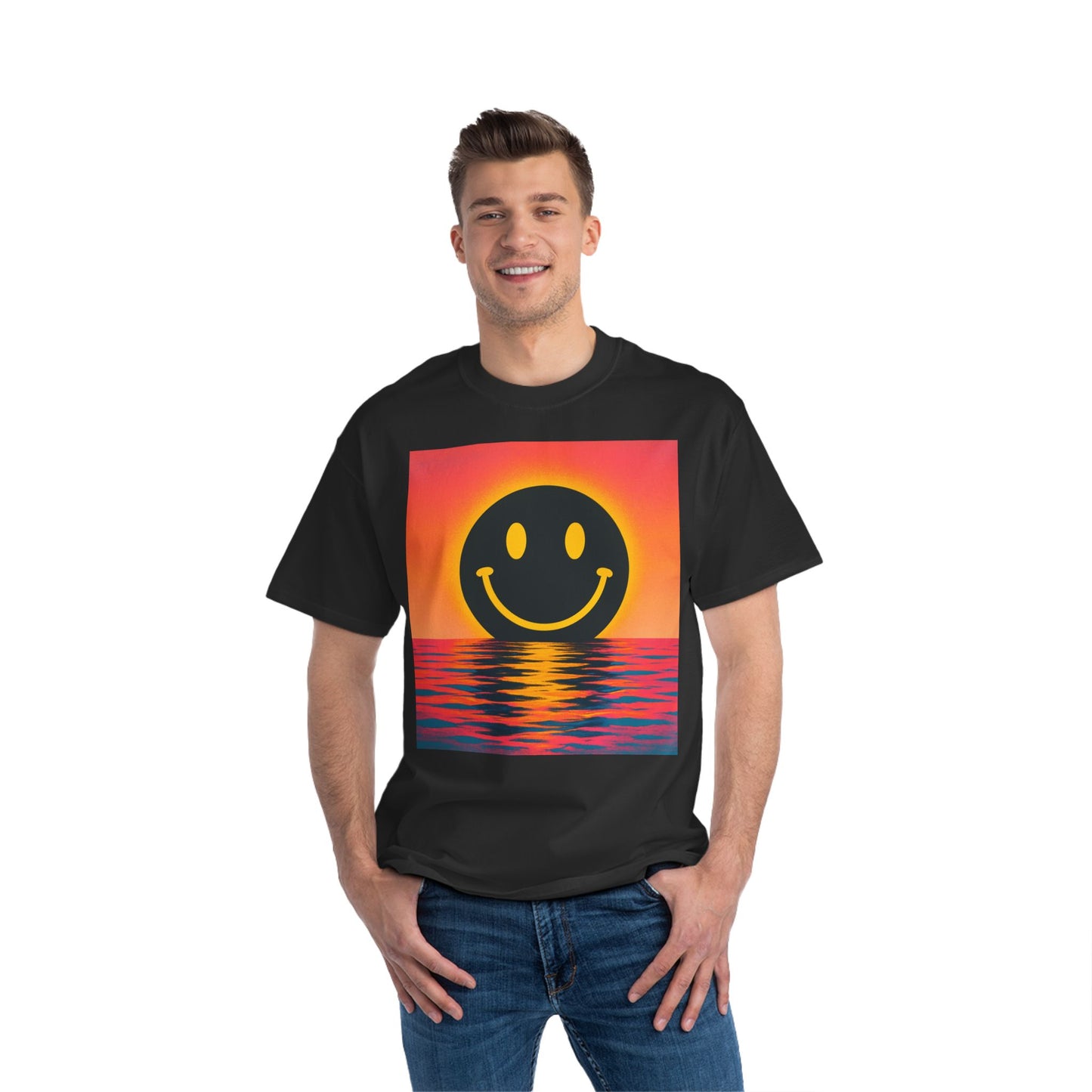 NEVERMIND SUNSET Smiley Face Beefy-T®  Short-Sleeve T-Shirt