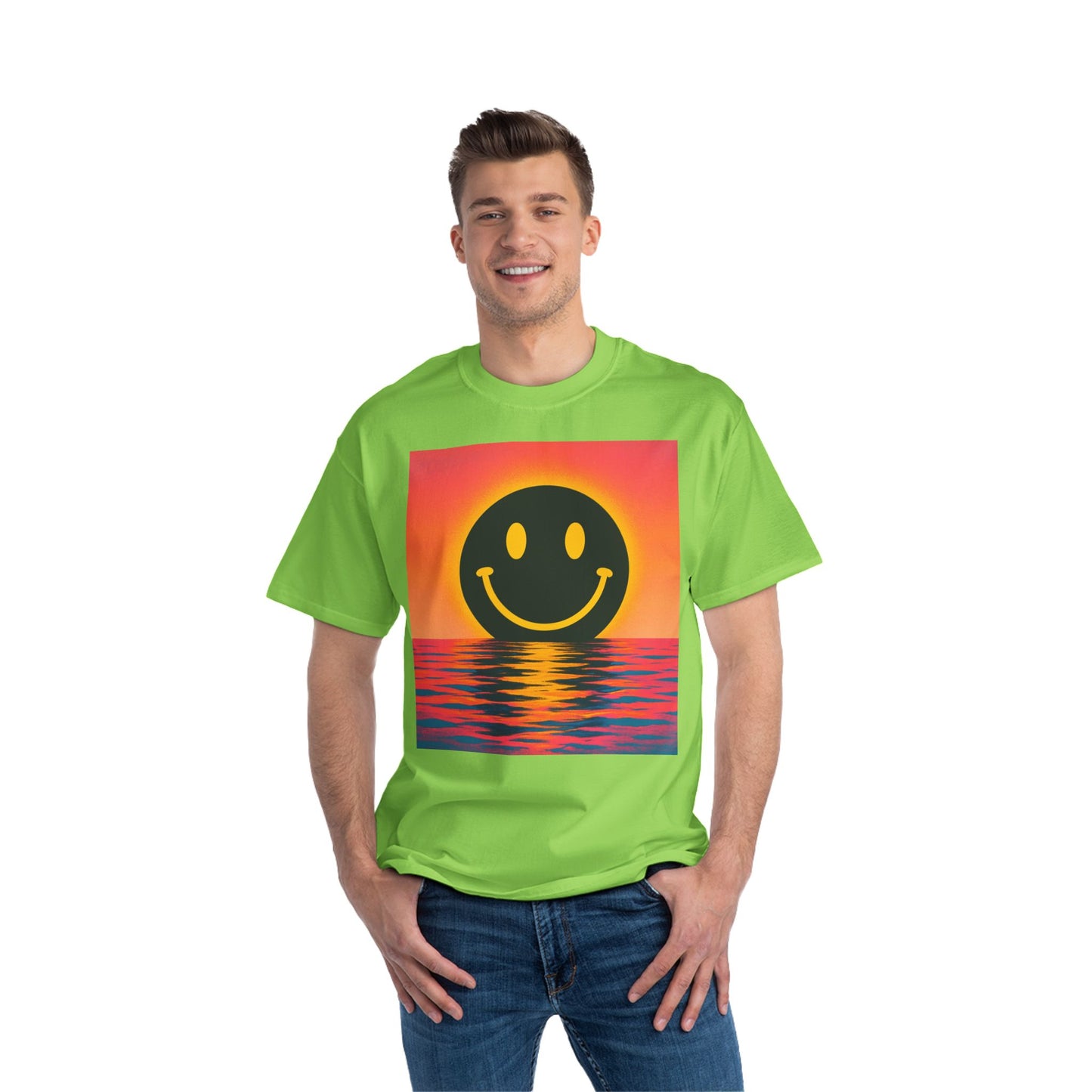 NEVERMIND SUNSET Smiley Face Beefy-T®  Short-Sleeve T-Shirt