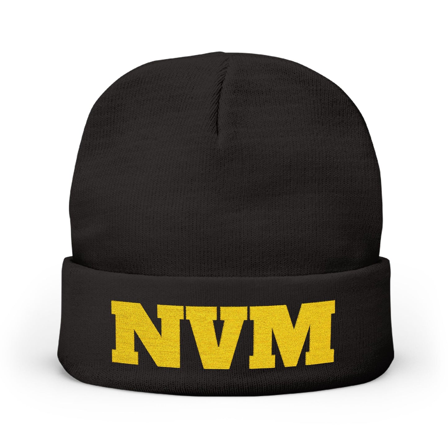 NEVERMIND ( NVM ) Cozy Knit Beanie with Custom Embroidery | Personalized Winter Hat, Unisex Beanie, Gift for Him/Her, Warm Accessory for All Occasions