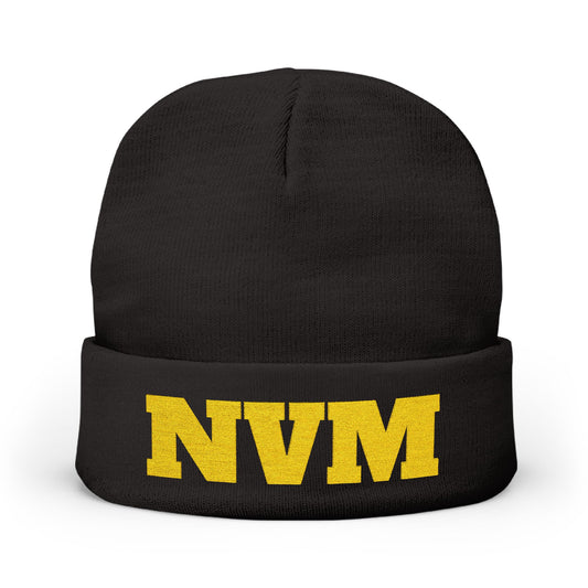 NEVERMIND ( NVM ) Cozy Knit Beanie with Custom Embroidery | Personalized Winter Hat, Unisex Beanie, Gift for Him/Her, Warm Accessory for All Occasions