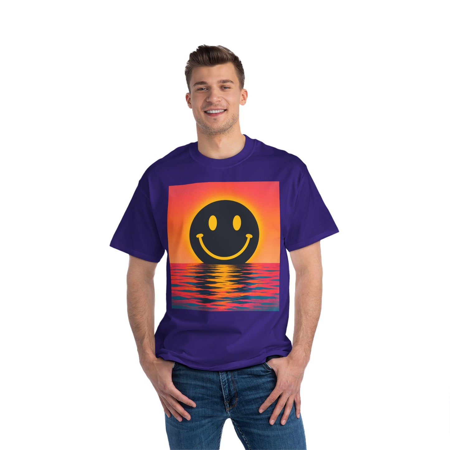 NEVERMIND SUNSET Smiley Face Beefy-T®  Short-Sleeve T-Shirt