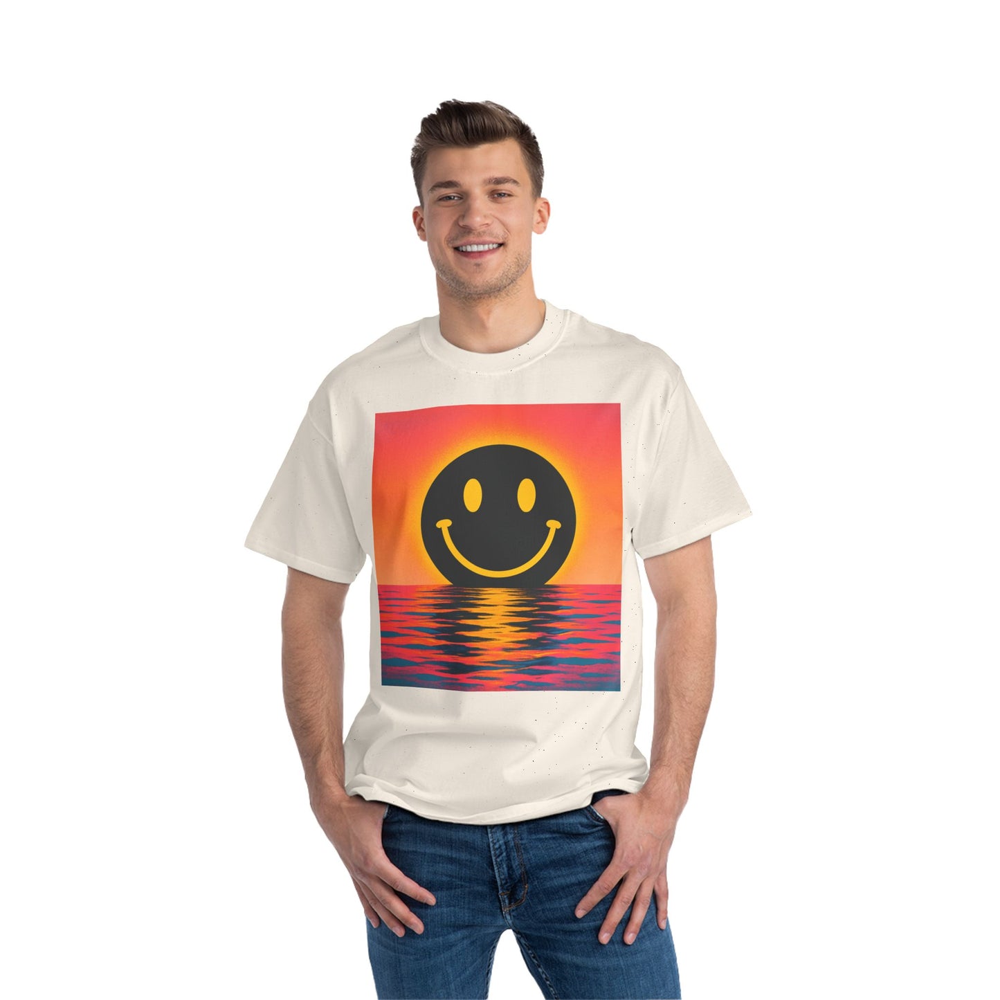NEVERMIND SUNSET Smiley Face Beefy-T®  Short-Sleeve T-Shirt