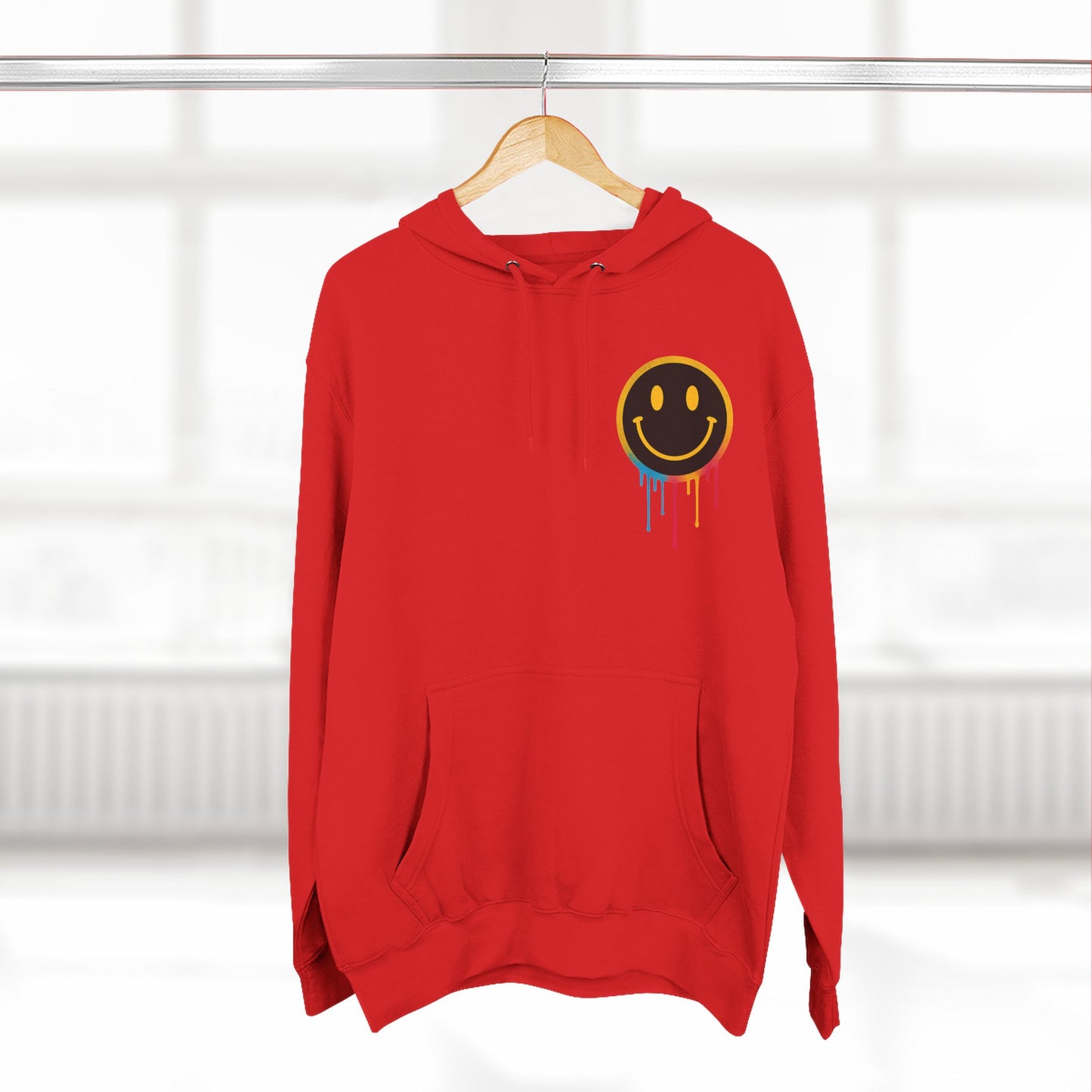 NEVERMIND GRID Smiley Face Three-Panel Fleece Hoodie, Comfortable Sweatshirt for Casual Wear, Gift for Friends, Happy Vibes, Art-Inspired Fashion, [...]