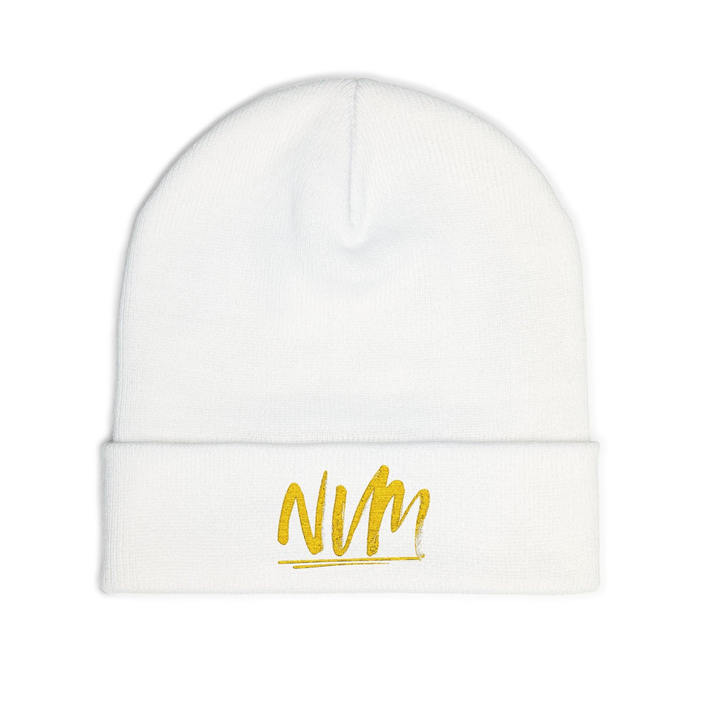 NEVERMIND ( NVM SWOOSH ) Cozy Knit Beanie with Custom Embroidery | Personalized Winter Hat, Unisex Beanie, Gift for Him/Her, Warm Accessory for All Occasions
