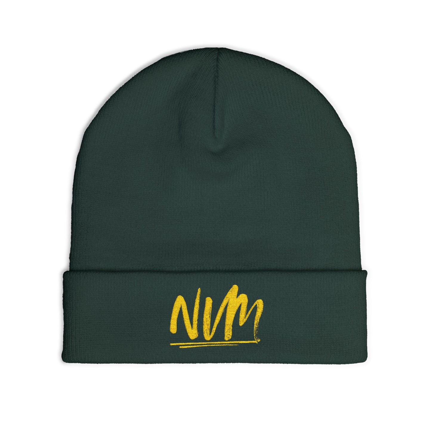 NEVERMIND ( NVM SWOOSH ) Cozy Knit Beanie with Custom Embroidery | Personalized Winter Hat, Unisex Beanie, Gift for Him/Her, Warm Accessory for All Occasions