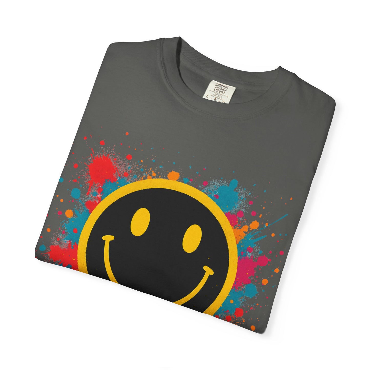 NEVERMIND Graffiti Smiley Face Unisex Garment-Dyed T-shirt