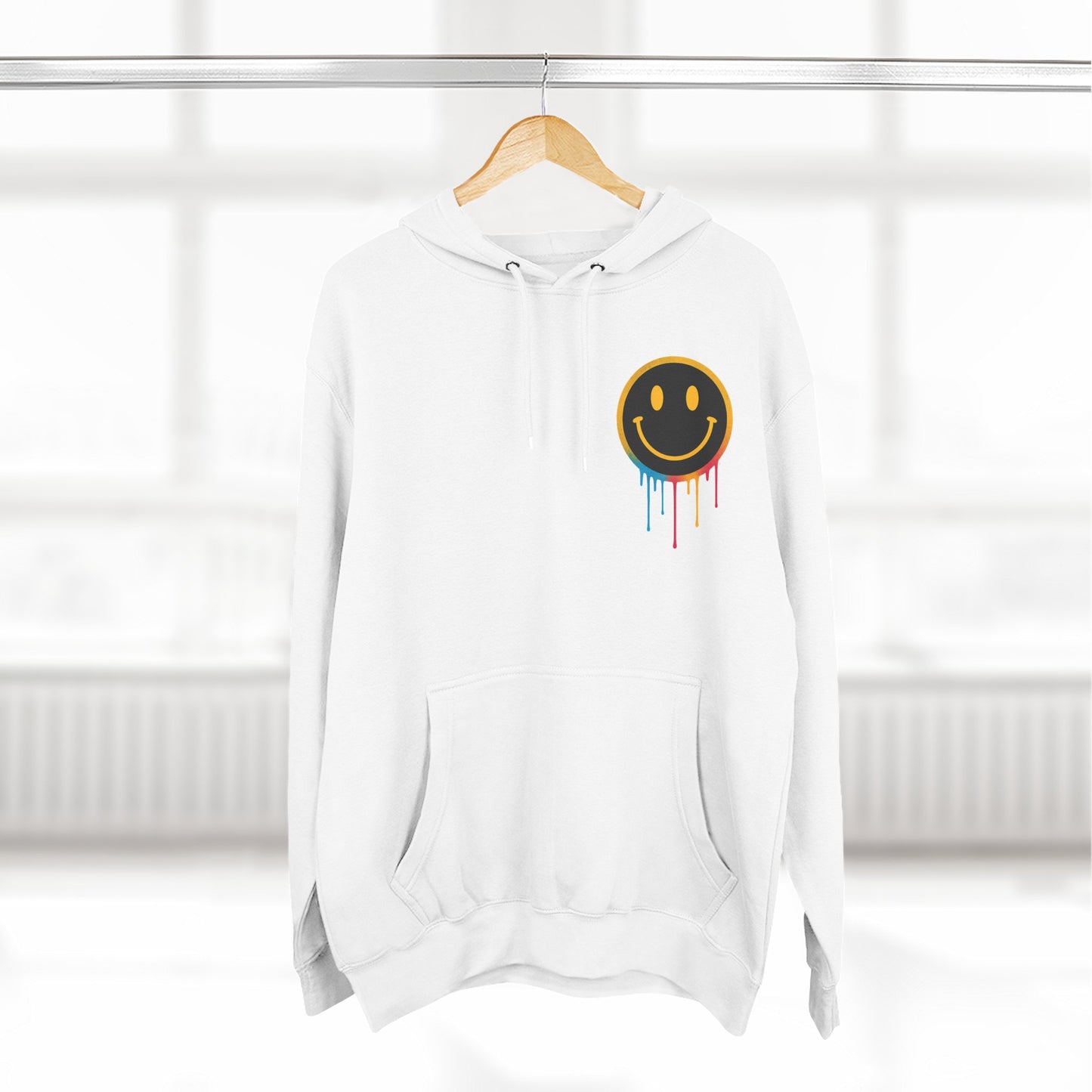 NEVERMIND GRID Smiley Face Three-Panel Fleece Hoodie, Comfortable Sweatshirt for Casual Wear, Gift for Friends, Happy Vibes, Art-Inspired Fashion, [...]