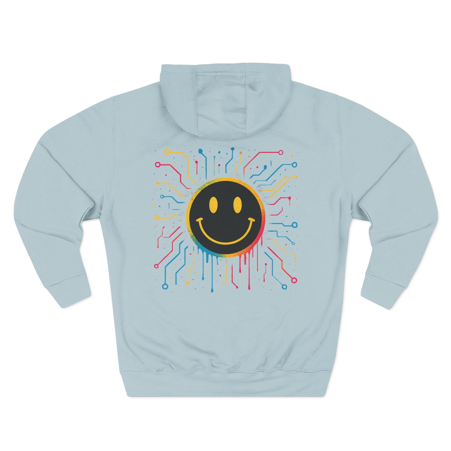 NEVERMIND GRID Smiley Face Three-Panel Fleece Hoodie, Comfortable Sweatshirt for Casual Wear, Gift for Friends, Happy Vibes, Art-Inspired Fashion, [...]