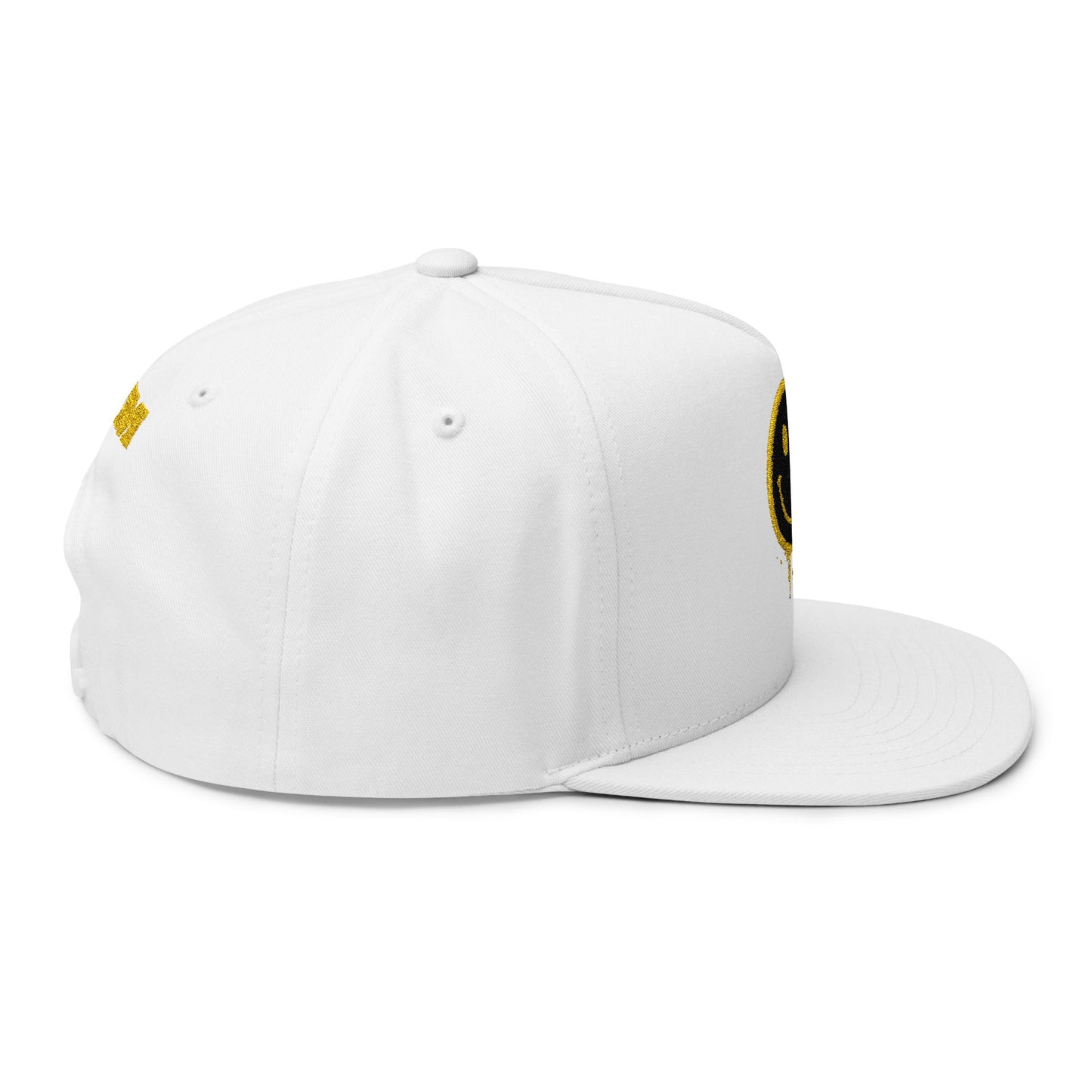 NEVERMIND Graffiti Smiley Face Flat Bill Cap, Trendy Embroidered Hat for Casual Outfits, Gift for Him/Her, Summer Style, Streetwear Cap
