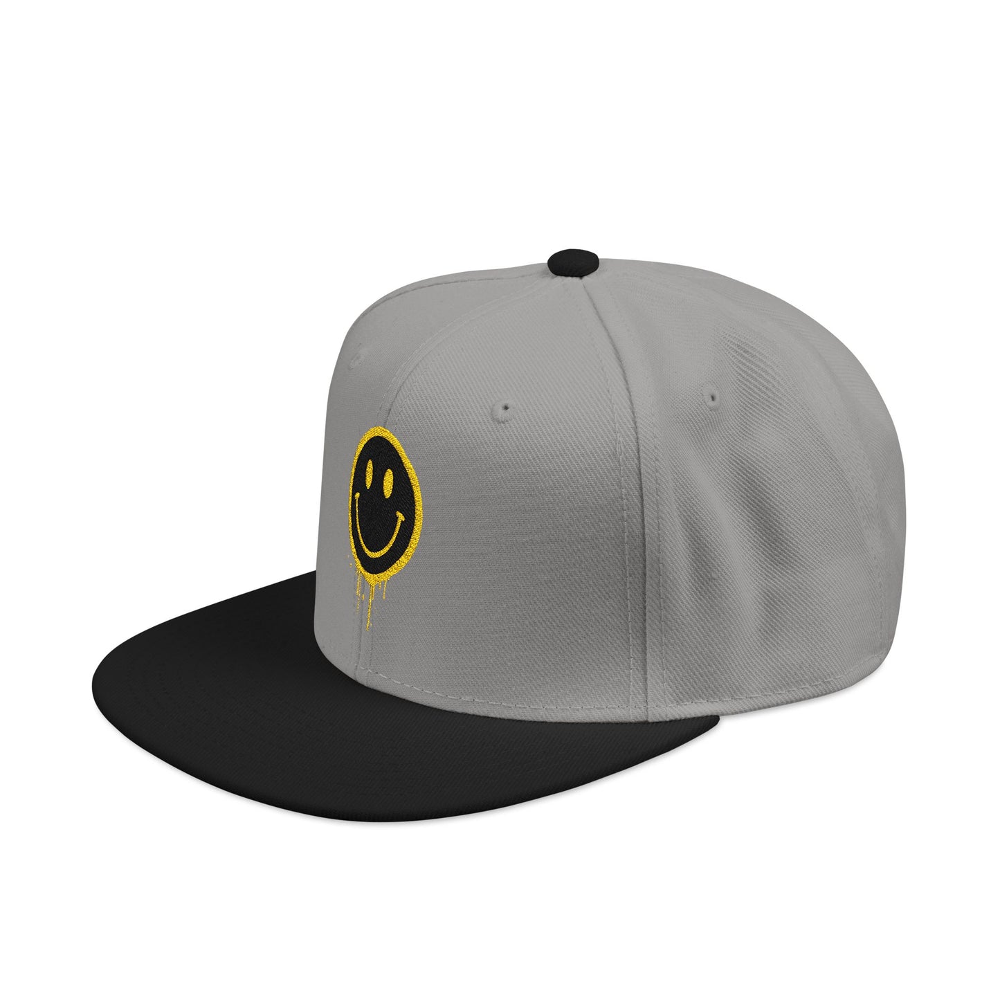 NEVERMIND Graffiti Smiley Face Embroidered Snapback Cap, Trendy Hat for Summer, Streetwear Accessory, Gift for Teenagers, Casual Outfit