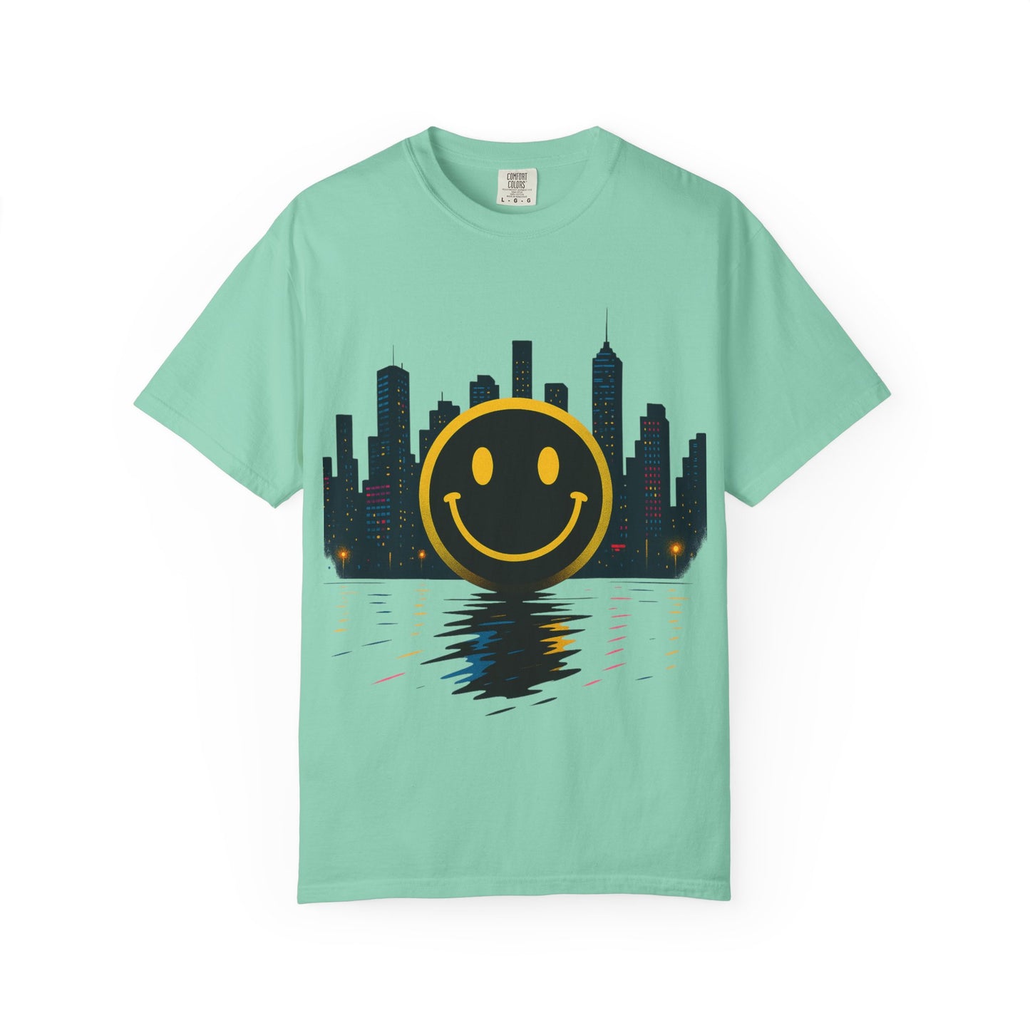 NEVERMIND SMILEY SCAPE i Smiley Face Unisex Garment-Dyed T-shirt