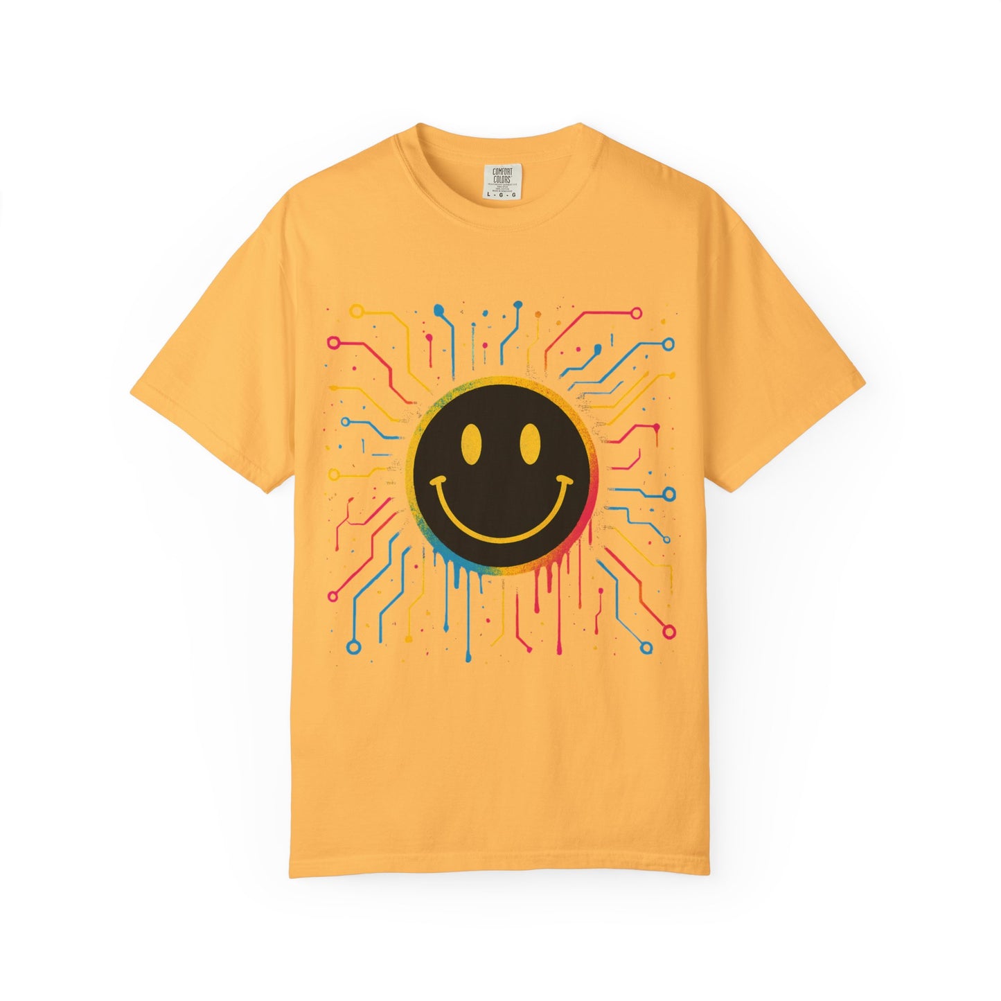 NEVERMIND GRID Smiley Face Unisex Garment-Dyed T-shirt