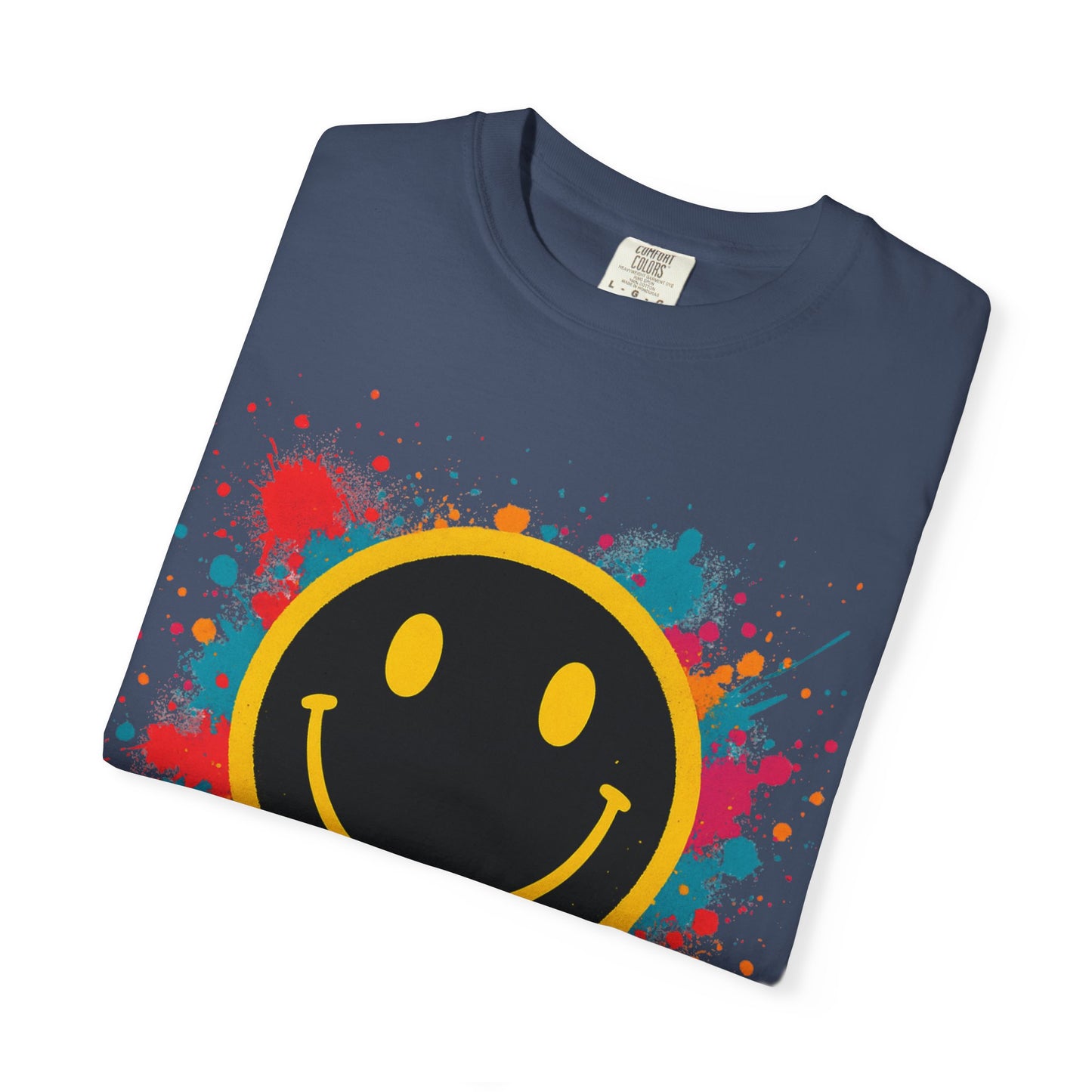 NEVERMIND Graffiti Smiley Face Unisex Garment-Dyed T-shirt