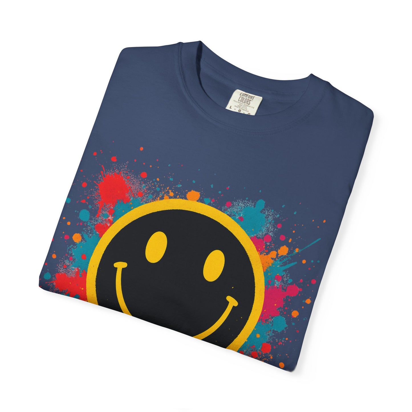 NEVERMIND Graffiti Smiley Face Unisex Garment-Dyed T-shirt