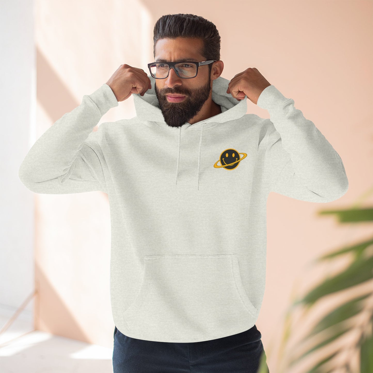 NEVERMIND PLANET Smiley Face Three-Panel Fleece Hoodie, Comfortable Sweatshirt for Casual Wear, Gift for Friends, Happy Vibes, Art-Inspired Fashion, [...]