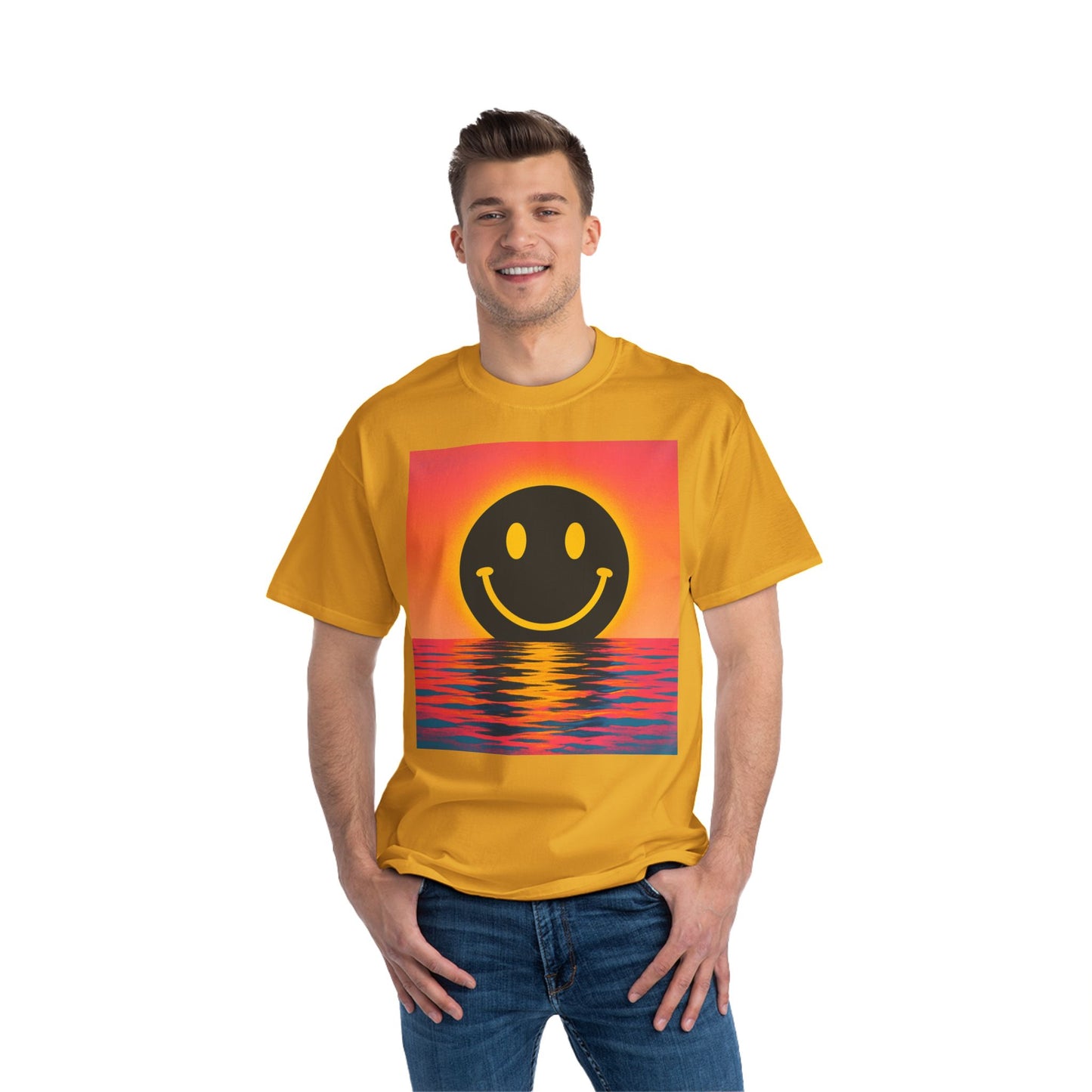 NEVERMIND SUNSET Smiley Face Beefy-T®  Short-Sleeve T-Shirt