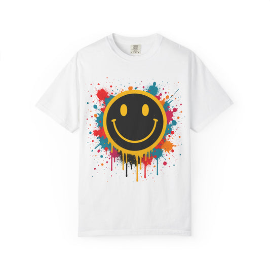 NEVERMIND Graffiti Smiley Face Unisex Garment-Dyed T-shirt
