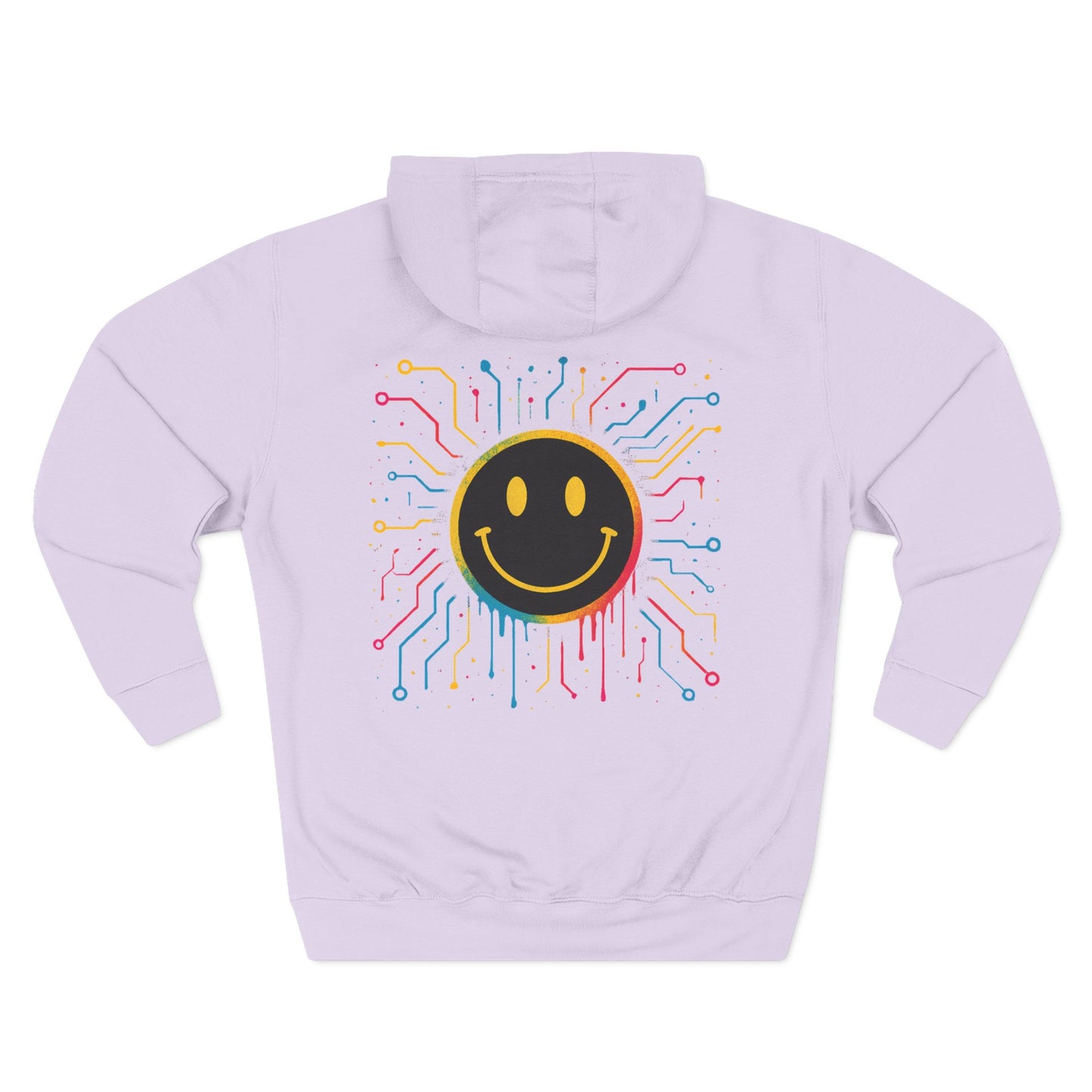 NEVERMIND GRID Smiley Face Three-Panel Fleece Hoodie, Comfortable Sweatshirt for Casual Wear, Gift for Friends, Happy Vibes, Art-Inspired Fashion, [...]