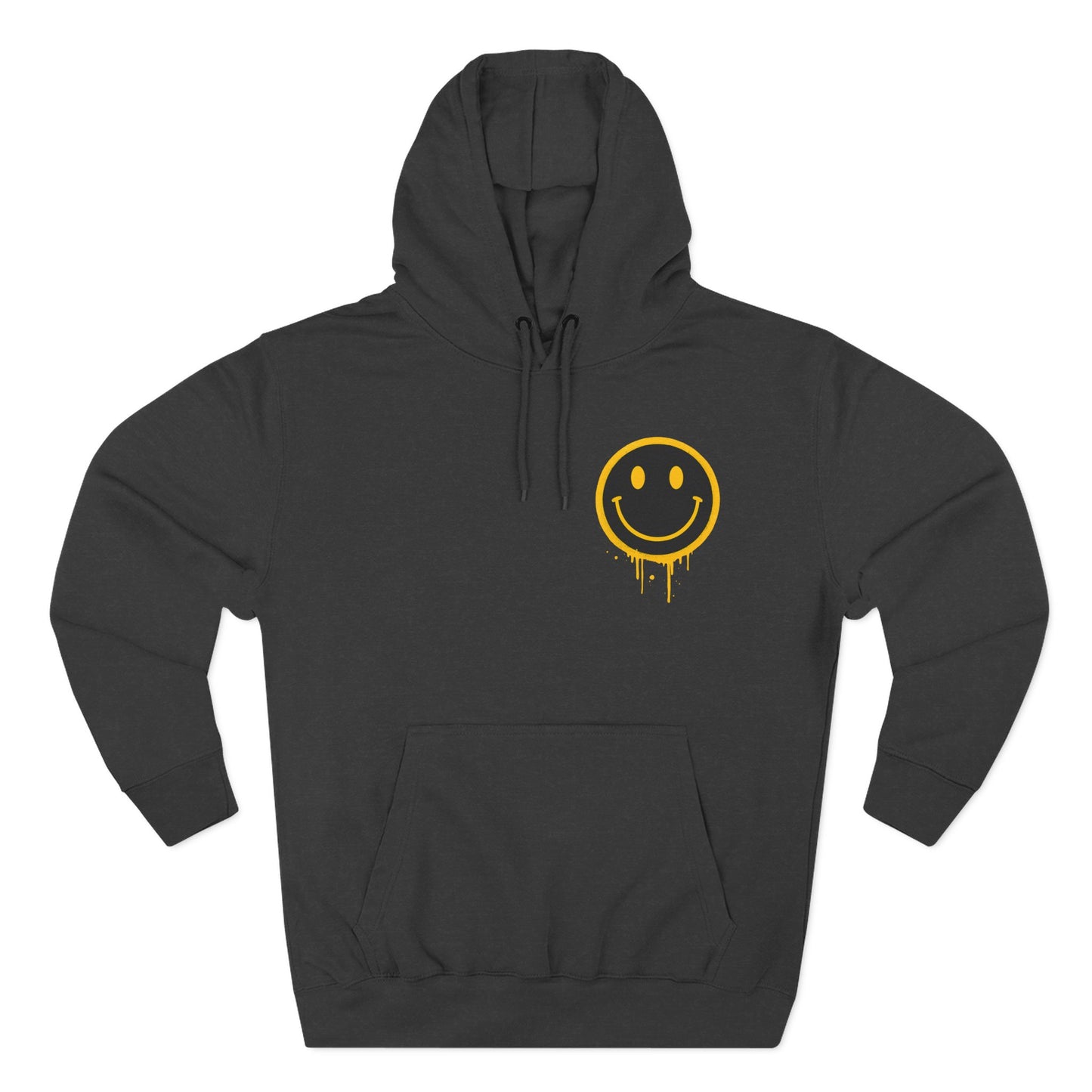 Smiley Face Three-Panel Fleece Hoodie, Comfortable Sweatshirt for Casual Wear, Gift for Friends, Happy Vibes, Art-Inspired Fashion, [...]